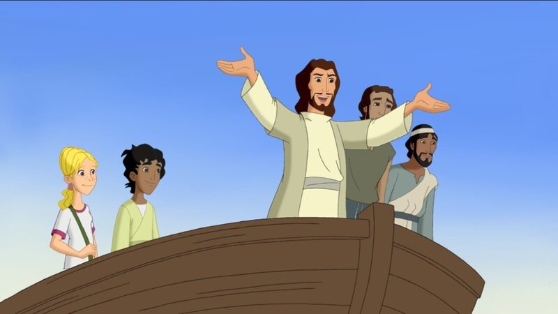 Cora und Habib haben Jesus geholfen, neue Freunde zu finden. – Bild: KI.KA/​Cross Media/​Beta/​Trickcompany
