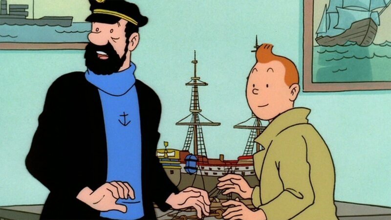 En se promenant au marché aux puces, Tintin entdeckt eine sehr jolie maquette de caravelle dénommée «La Licorne». – Bild: ZDF und Ellipsanime/​France 3/​M6/​Nelvana