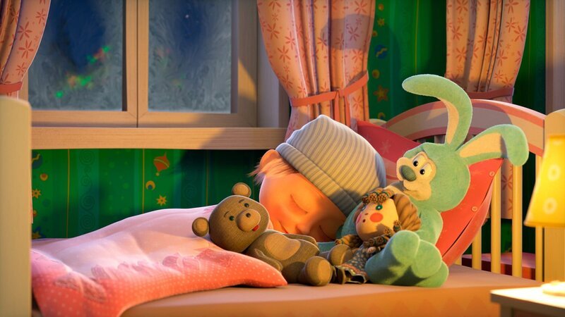 Mascha ist nun mit ihren Kuscheltieren wieder versöhnt. – Bild: Animaccord LTD