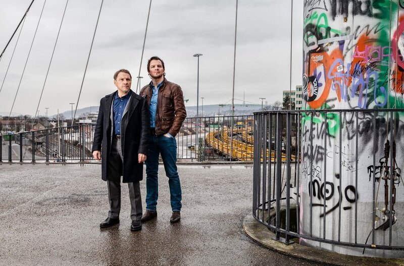 In Stuttgart ermitteln Richy Müller als Kriminalhauptkommissar Thorsten Lannert und Felix Klare als Kriminalhauptkommissar Sebastian Bootz. – Bild: SWR/​Maor Waisburd
