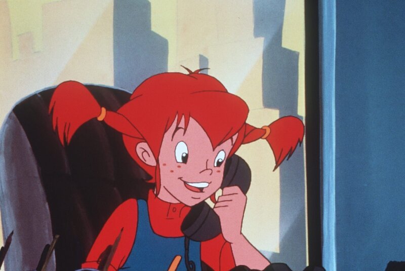 Pippi malt sich aus, wie es wohl sein würde, als Erwachsene in einem Büro arbeiten zu müssen. – Bild: ORF/​EM.TV