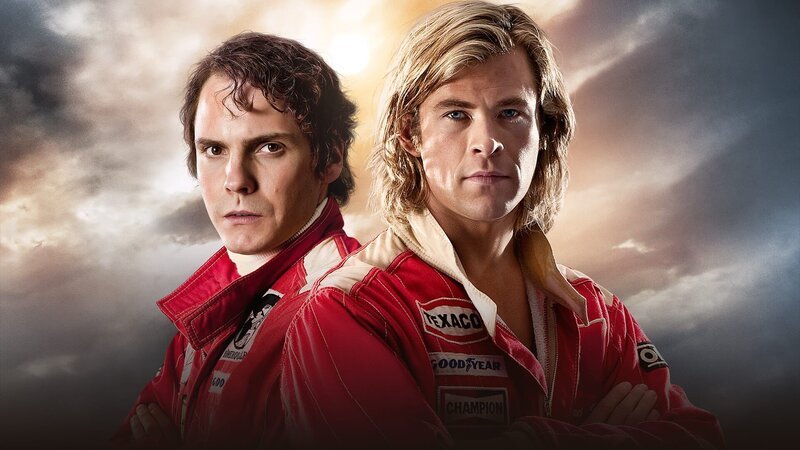 v.li.: Niki Lauda (Daniel Brühl), James Hunt (Chris Hemsworth) – Bild: Leonine v.li.: Niki Lauda (Daniel Brühl), James Hunt (Chris Hemsworth) – Bild: Leonine