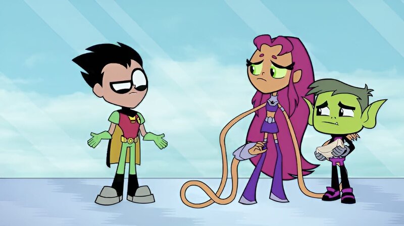 v.li.: Robin, Starfire, Beast Boy – Bild: TM and © 2018 The Cartoon Network, Inc. A Time Warner Company. All Rights Reserved.