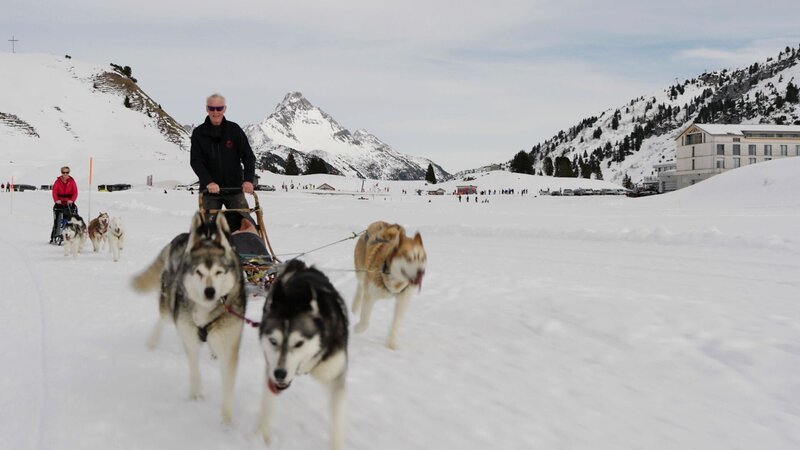 Hundeschlittenfahrt mit Huskies. – Bild: ORF