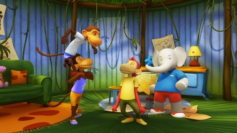 Die Affen sind echte Fans von Badou, seit er General Huc gerettet hat. – Bild: KiKA/​Nelvana Limited/​TeamTO/​YTV Productions