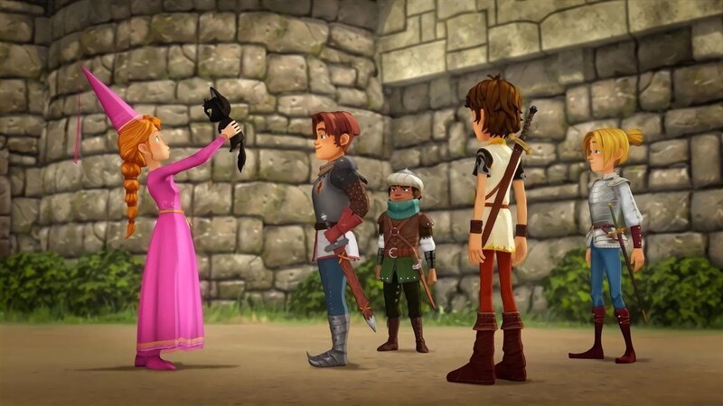 Gawain und die Freunde der Tafelrunde haben Guinevere eine Katze besorgt, die ihrer eigenen zum Verwechseln ähnlich sieht. – Bild: SWR/​Blue Spirit Productions/​Canal+ ThÃ©matiques