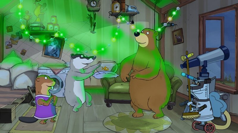 Dr. Brumm, Bibi und Dachs tanzen, um wach zu bleiben. – Bild: rbb/​MDR/​TRIKK17