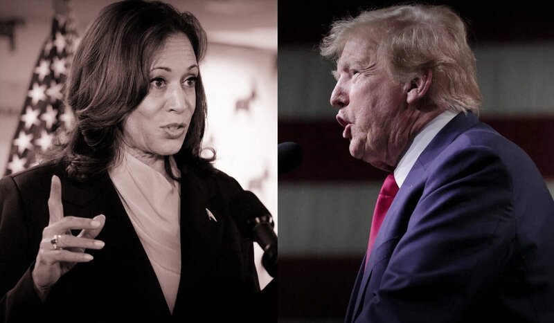 Wer wird ins Weiße Haus einziehen – Ex-Präsident Donald Trump oder Vize-Präsidentin Kamala Harris. – Bild: ORF/​PBS
