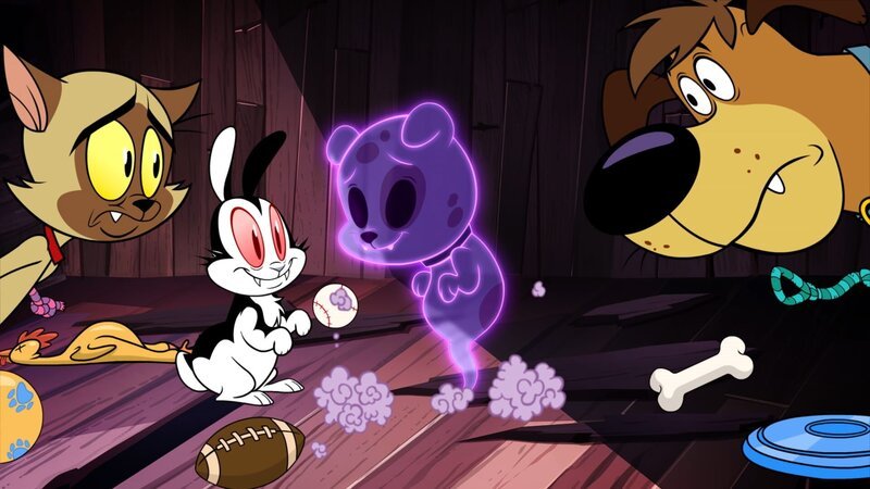 First second and fourth from the left: Chester (voiced by Sean Astin), Bunnicula (voiced by Chris Kattan), Harold (voiced by Brian Kimmet) – Bild: Boomerang (DE) /​ Warner Bros. Entertainment Inc.