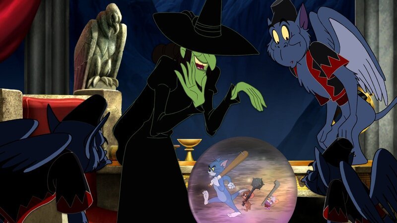 Kater Tom und Maus Jerry müssen gegen die böse Hexe des Westens antreten, die es auf Dorothys Schuhe abgesehen hat. – Bild: Turner /​ WARNER BROS. ENTERTAINMENT INC.