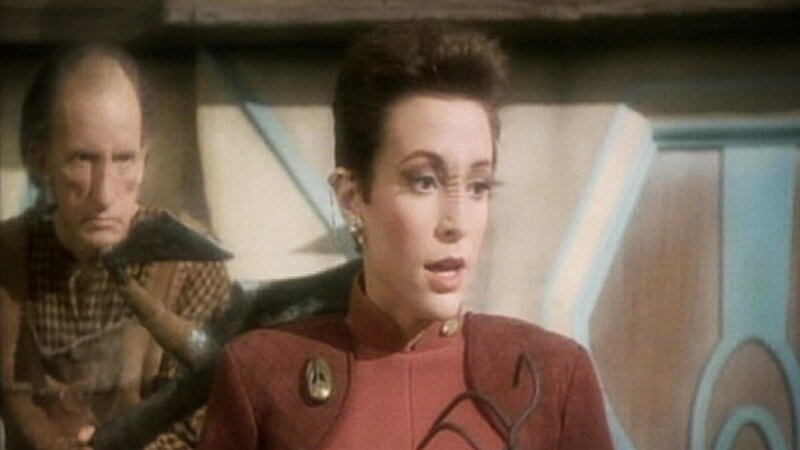 Baltrim (Terrence Evans) und Kira (Nana Visitor) – Bild: Tele 5