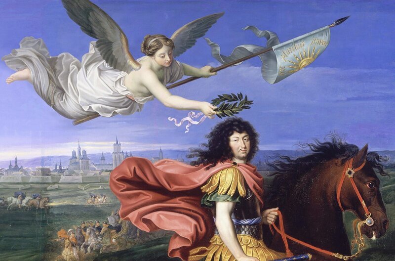 Detail des Gemäldes „Louis XIV couronné par la Victoire“ von Pierre Mignard (1673), Museum im Schloss Versailles – Bild: ARTE F /​ ZED