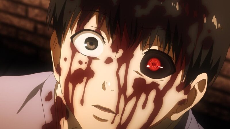 Ken hat keine Ahnung, mit wem er sich bei dem Neukunden im Café gerade anfreundet. – Bild: Sui Ishida/​Shueisha,Tokyo Ghoul Production Committee