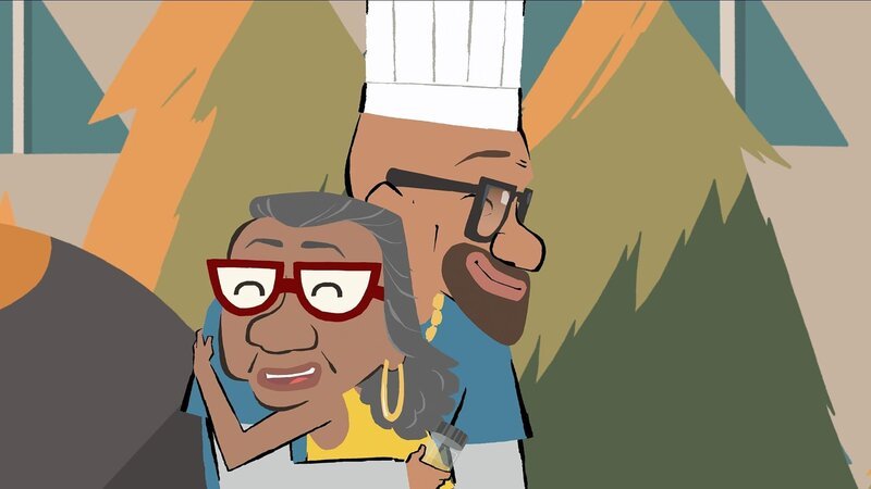 Versöhnen sich: Max’ Oma Felicitas und Max’ Papa Wesley. – Bild: hr/​Monello Productions – MP1