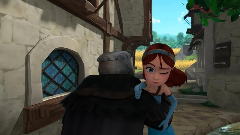 Prinzessin Marian macht gute Mine zum bösen Spiel. Sie soll entführt werden, damit sie Prinz John in der Thronfolge nicht in die Quere kommt. – Bild: ZDF/​Method Animation 2021/​ZDF Studios/​KidsMe