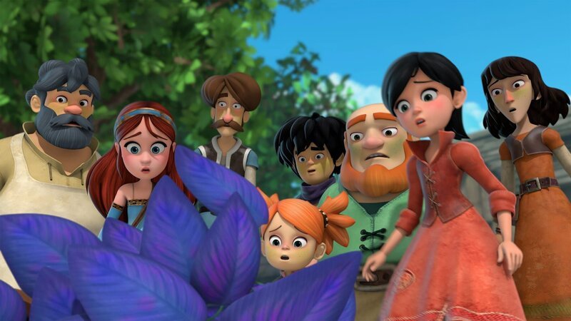 Gegen die schreckliche Steinkrankheit helfen nur die blau-violetten Blätter des Rosenwurz. – Bild: ZDF/​Method Animation 2021/​ZDF Studios/​KidsMe