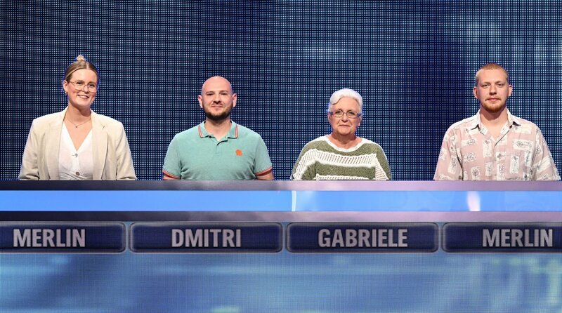 Die Kandidat:innen (v.l.n.r.): Merlin Wiechers, Dmitri Eirich, Gabriele Pesch und Merlin Julian Wiechers. – Bild: ARD/​Uwe Ernst