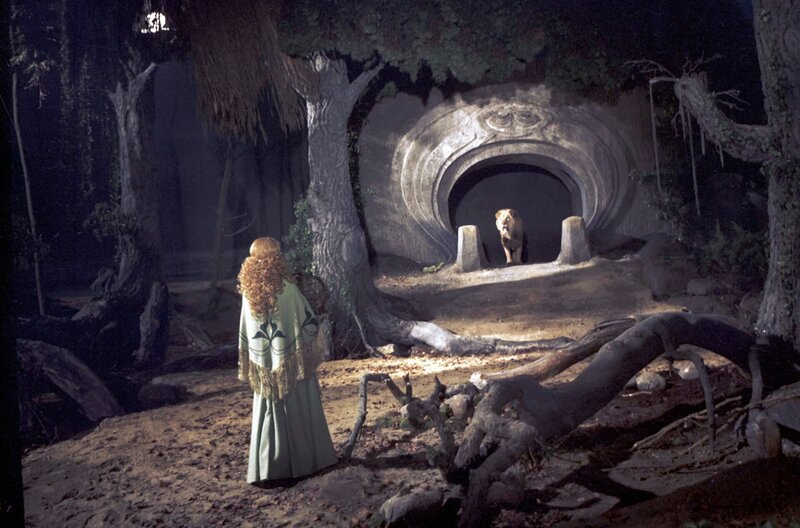 Constance (Marina Krogull) muss künftig bei dem ursprünglichen Besitzer leben, einem Löwen. – Bild: Jörg Erkens Constance (Marina Krogull) muss künftig bei dem ursprünglichen Besitzer leben, einem Löwen. – Bild: Jörg Erkens