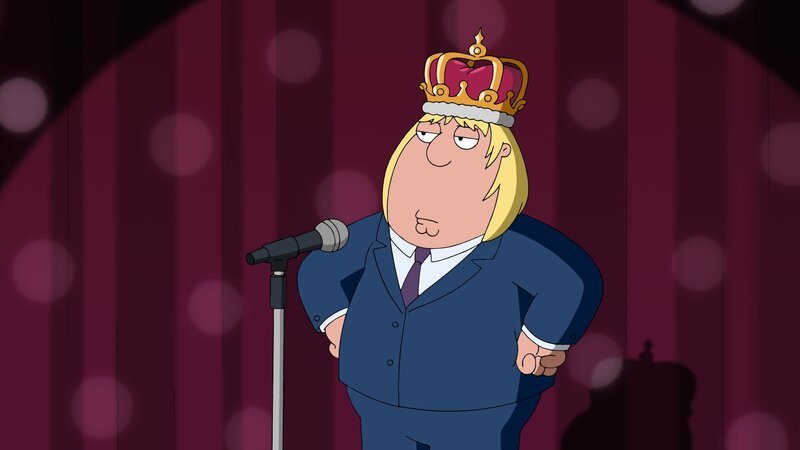 Chris möchte Schulball-König werden, um so an Beliebtheit zu gewinnen. Erstaunlicherweise wird er sogar gewählt. Brian und Stewie sind sich allerdings sicher, dass böse Absichten dahinterstecken … – Bild: Fox and its related entities