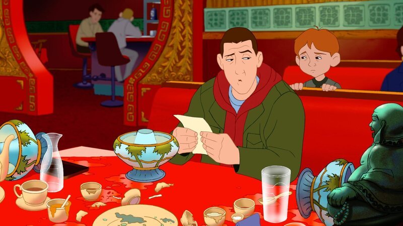 Nach einem üppigen Essen in einem chinesischen Restaurant steht Davey vor einem Problem: Er kann die Rechnung nicht bezahlen. – Bild: ZDF und Columbia Pictures Industries, Inc.