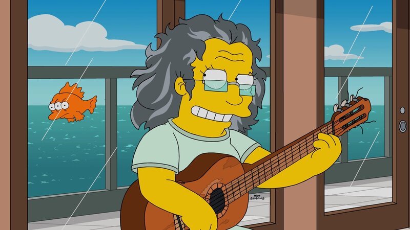 „Die Simpsons“, „Die Frau im Schrank.“ Homer reagiert gekränkt, als ihm Marge nicht zutraut, eine lockere Fliese in der Küche zu reparieren. Kurzerhand legt er selbst Hand an. Indes versenkt Bart beim Rodeln versehentlich den Einkaufswagen einer Obdachlosen im See. Gegen eine kleine Gebühr übernachtet die gestrandete Frau daraufhin in seinem Schrank. Als Lisa bemerkt, welch begnadete Stimme sie hat, bietet sie der Obdachlosen ihren Schrank als Schlafplatz an und will ein Konzert für sie organisieren. – Bild: Fox