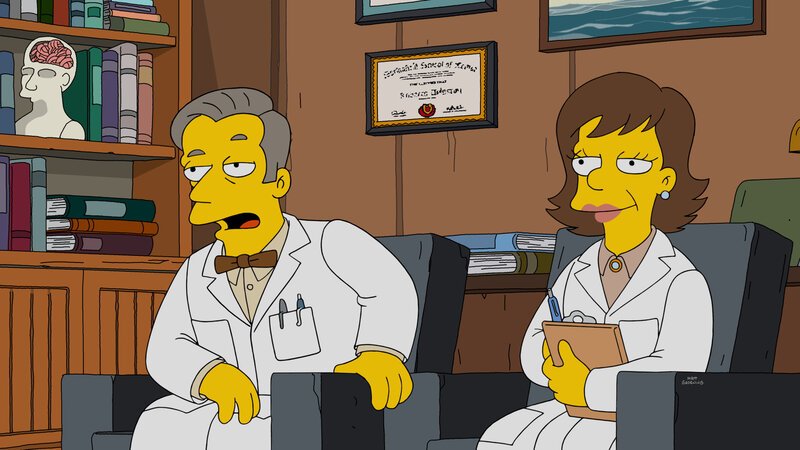 Können die Beziehungstherapeuten (Foto) Homer und Marge wirklich helfen, ihr sexuelles Problem zu lösen? – Bild: Fox and its related entities