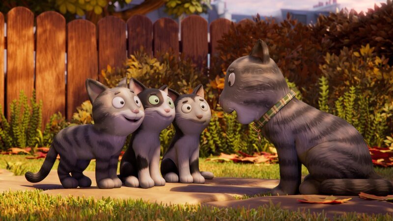 Tommi Tatze freut sich über seine drei Katzenbabys. – Bild: Magic Light Pictures Tommi Tatze freut sich über seine drei Katzenbabys. – Bild: Magic Light Pictures