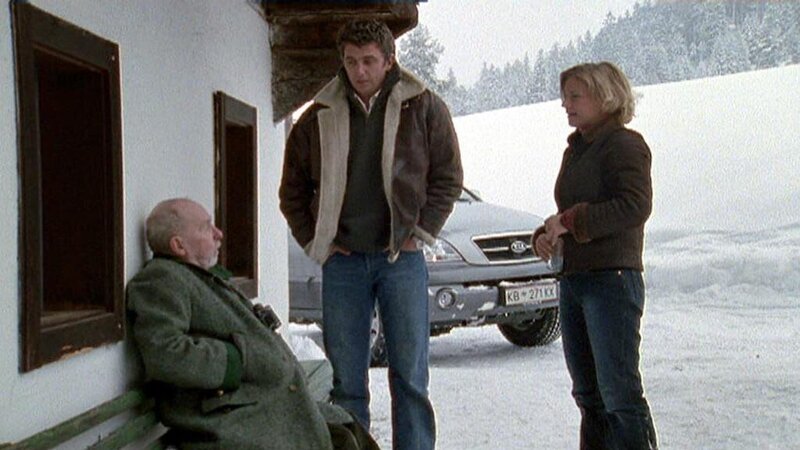 Otto Anton Eder (Bauer), Hans Sigl (Andreas Blitz), Kristina Sprenger (Karin Kofler). – Bild: ORF/​BEO-Film