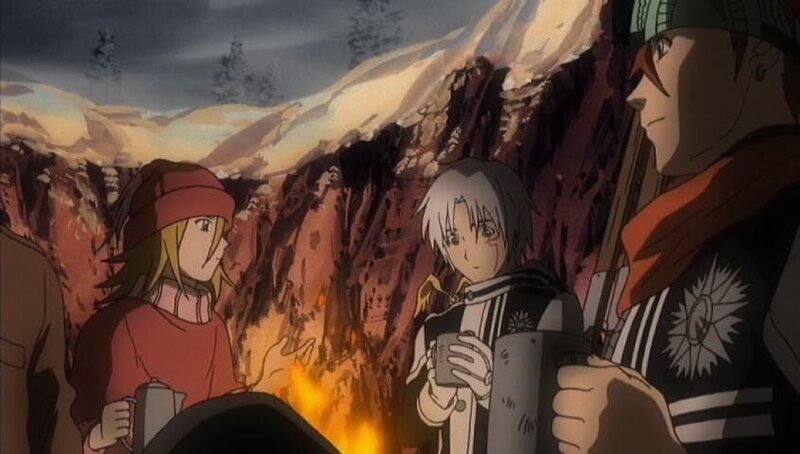 L-R: Elda, Allen Walker und Lavi – Bild: KATSURA HOSHINO/​SHUEISHA,TV TOKYO,DENTSU,TMS