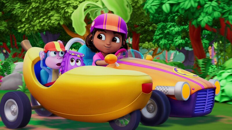 v.li.: Boots, Backpack, Dora – Bild: Paramount