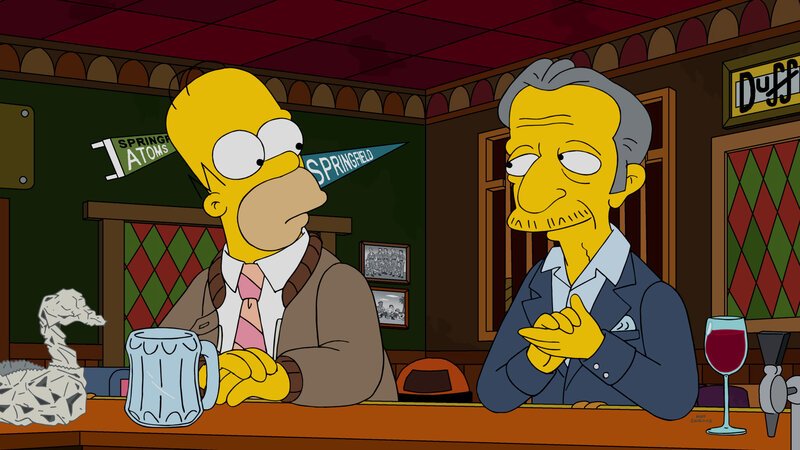Spielt ein böses Spiel mit Homer (l.) und versucht, ihn und seine Frau auseinander zubringen: Nigel (r.) … – Bild: Fox and its related entities.