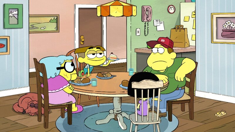L-R: Gramma Alice Green (voiced by Artemis Pebdani), Cricket Green (voiced by Chris Houghton), Bill Green (voiced by Bob Joles) – Bild: Disney+