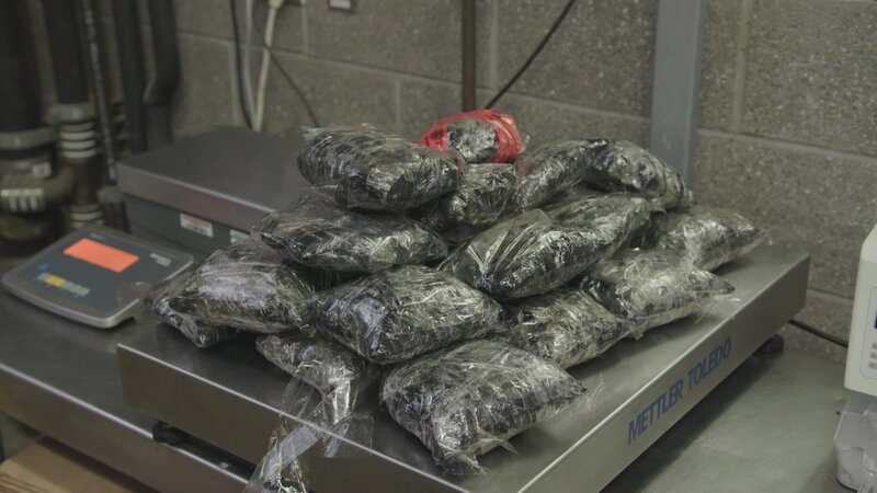 Verdächtige Betäubungsmittel auf der Waage. (Kredit: National Geographic) – Bild: National Geographic