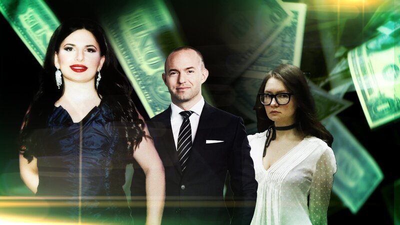 Krypto-Queen Ruja Ignatova, l., Wirecard-Manager Jan Marsalek, M., Hochstaplerin Anna Sorokin, r.: drei spektakuläre True-Crime-Geschichten über Geld, Macht und Gier. – Bild: ZDF und Leopold Fiala, Richard Drew