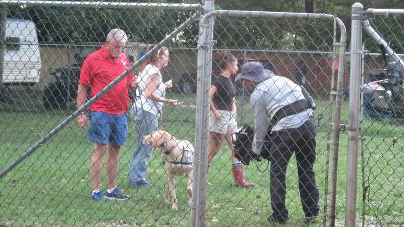Rick, M2, Tia are filmed with Rick’s personal dog. – Bild: Animal Planet /​ Discovery Communications