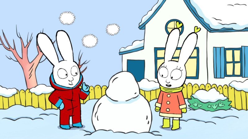 Simons (l.) und Lous (r.) Schneemann nimmt allmählich Formen an. – Bild: GO-N Productions
