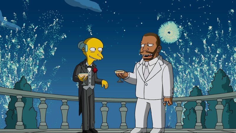 Schwört, Rache zu üben, nachdem er von einem hinterhältigen Musikmogul (r.) betrogen wurde: Mr. Burns (l.) … – Bild: Fox