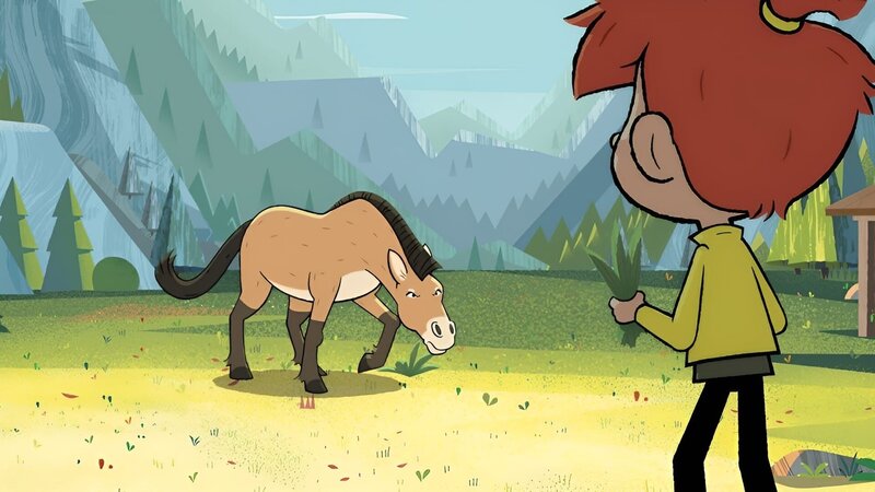 Normalerweise gelingt es Taylor zu allen Tieren schnell Vertrauen zu gewinnen, nicht so bei dem scheuen Przewalski-Pferd Darius. – Bild: ZDF/​Watch Next Media