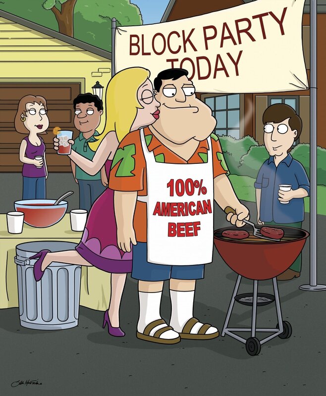 Francine zuliebe verspricht Stan, sich während ihrer Nachbarschaftsparty einmal nicht daneben zu benehmen, doch sein guter Vorsatz hält nicht lange an. – Bild: Twentieth Century Fox Film Corporation