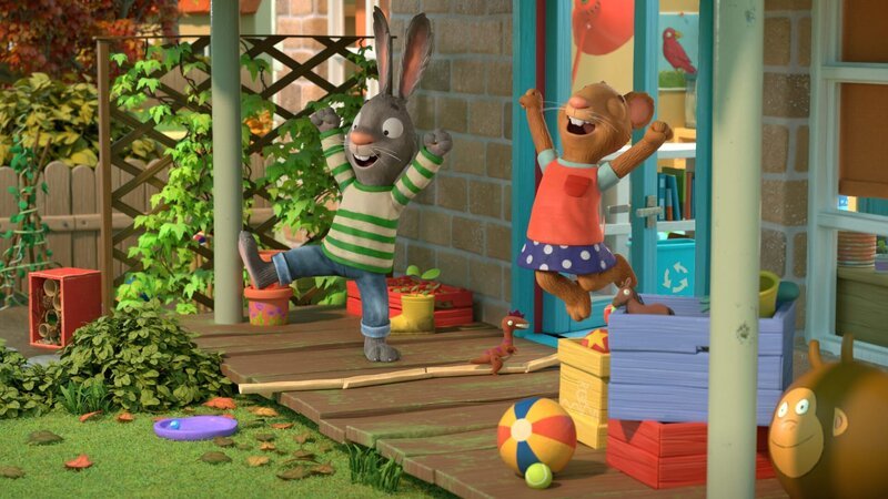 Die Murmelbahn ist fertig, als geniales Gemeinschaftswerk von Pip und Posy. – Bild: Magic Light Pictures LTD 2023