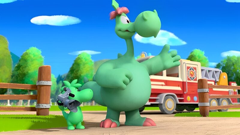 Wenn es nach Fumé ginge, müsste Grisu einen Film über Drachen drehen. – Bild: ZDF/​2023 MONDO TV Group/​Pagot/​Calidra/​T2T/​ZDFS