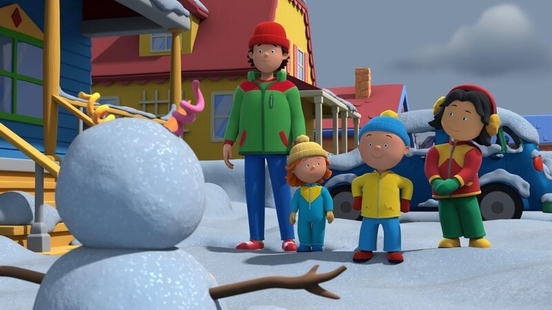 Caillou und Sarah bauen Schneemänner. – Bild: SUPER RTL