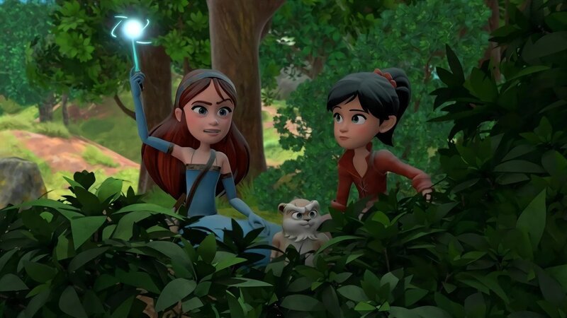 Marian will eigentlich einen Zauber sprechen, der Prinz John etwas klüger macht. Doch ihr Vorhaben misslingt, zumindest am Anfang. – Bild: ZDF/​Method Animation 2021/​ZDF Studios/​KidsMe