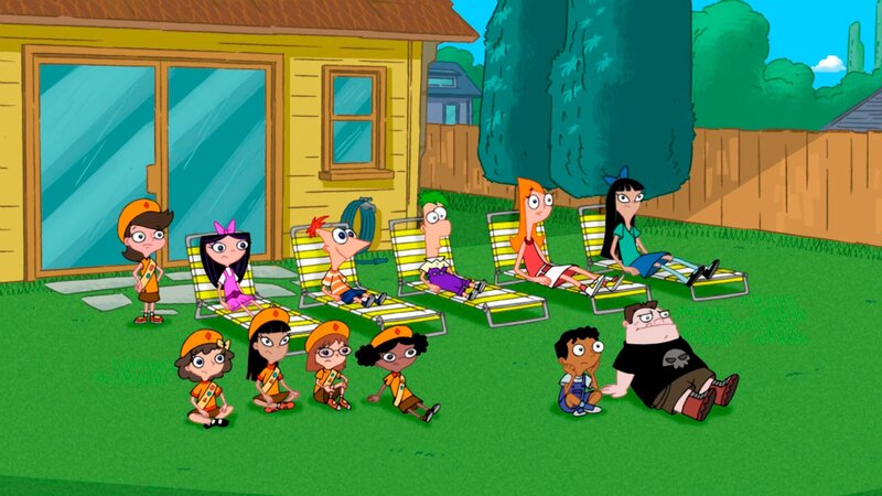 Isabella Garcia-Shapiro, Phineas Flynn, Ferb Fletcher, Candace Flynn, Buford Van Stomm, Baljeet Tjinder. – Bild: Disney+