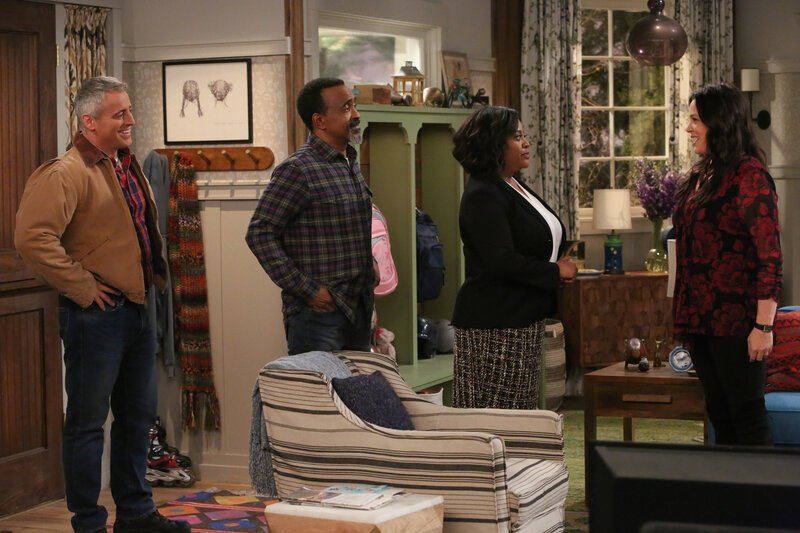 (v.l.n.r.) Adam Burns (Matt LeBlanc); Rudy (Tim Meadows); Joy (Sherri Shepherd); Andi Burns (Liza Snyder) – Bild: CBS Broadcasting, Inc.