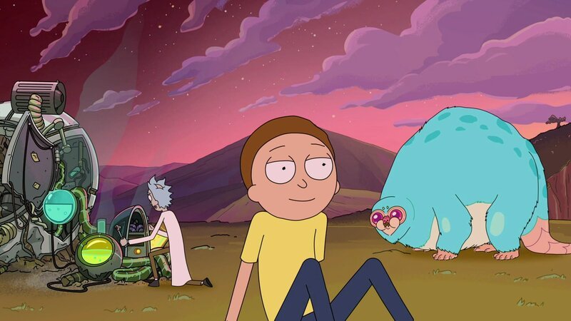 L-R: Rick, Morty, Beebo – Bild: Paramount