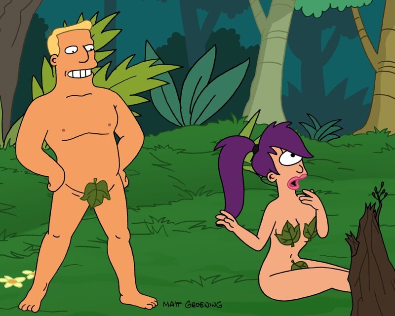 Ihr Einsatz ist gründlich schiefgegangen und Leela (r.) stürzt mit Zapp Brannigan (l.) auf die Erde, wo er sie glauben lassen will, dass sie die letzten beiden Menschen auf der Erde sind … – Bild: Paramount