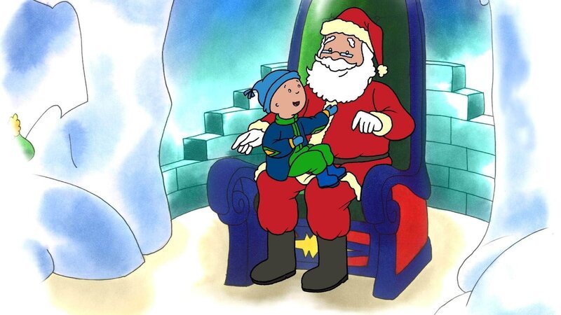 Caillou trifft den Weihnachtsmann. Das steigert seine Vorfreude auf den Heilgen Abend. – Bild: SUPER RTL
