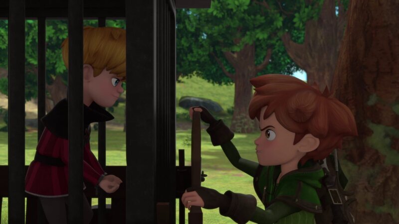 Robin befreit den armen Ronald aus seinem Käfig. – Bild: Method Animation – DQ Entertainment Intern. – ZDF, De Agostini