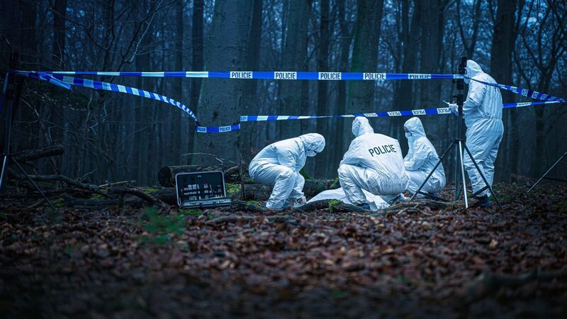 Ein brutaler Mord beschäftigt die Spurensicherer im tschechischen Nova Pec: In einem Waldstück wird die verbrannte Leiche eines Mannes gefunden. – Bild: Lukas Beckmann